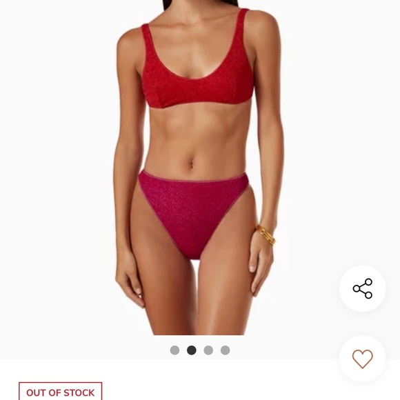 Oseree Red and Fuchsia Glitter Bikini Set. - Picture 1 of 5